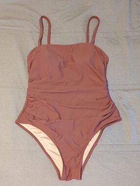 One-Piece Swimsuit with Gathered Waist